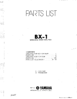 Yamaha BX-1 - Service Manual-Parts-List